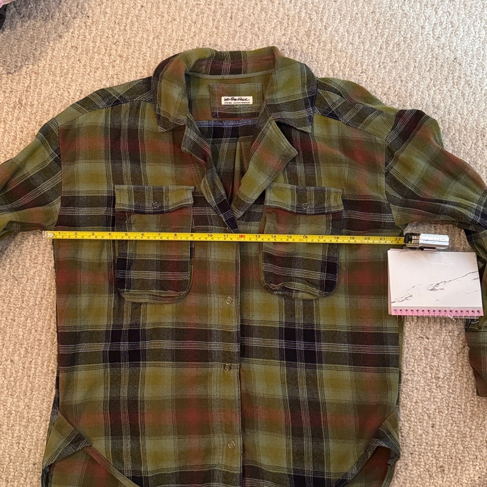 We The Free Plaid Button-Up Blouse - Green, Black, Red - Picture 6 of 6